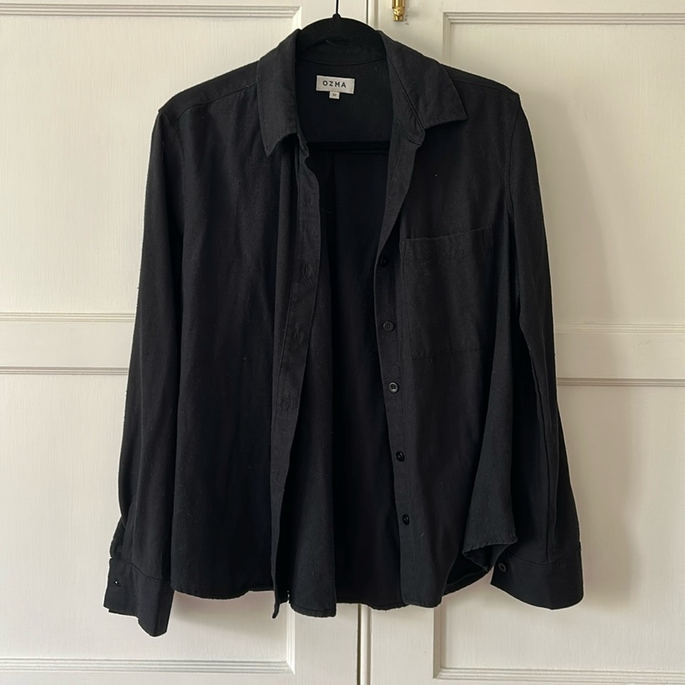 Ozma black silk shirts in M